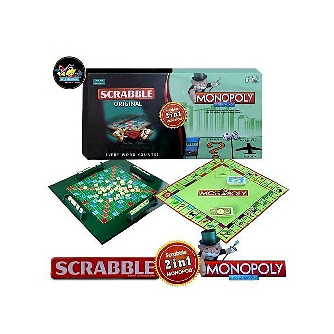 cliënt Achternaam toetje 2-in-1 Monopoly & Scrabble Set Classic Board Game Educational Learning Toy  | Sky.Garden