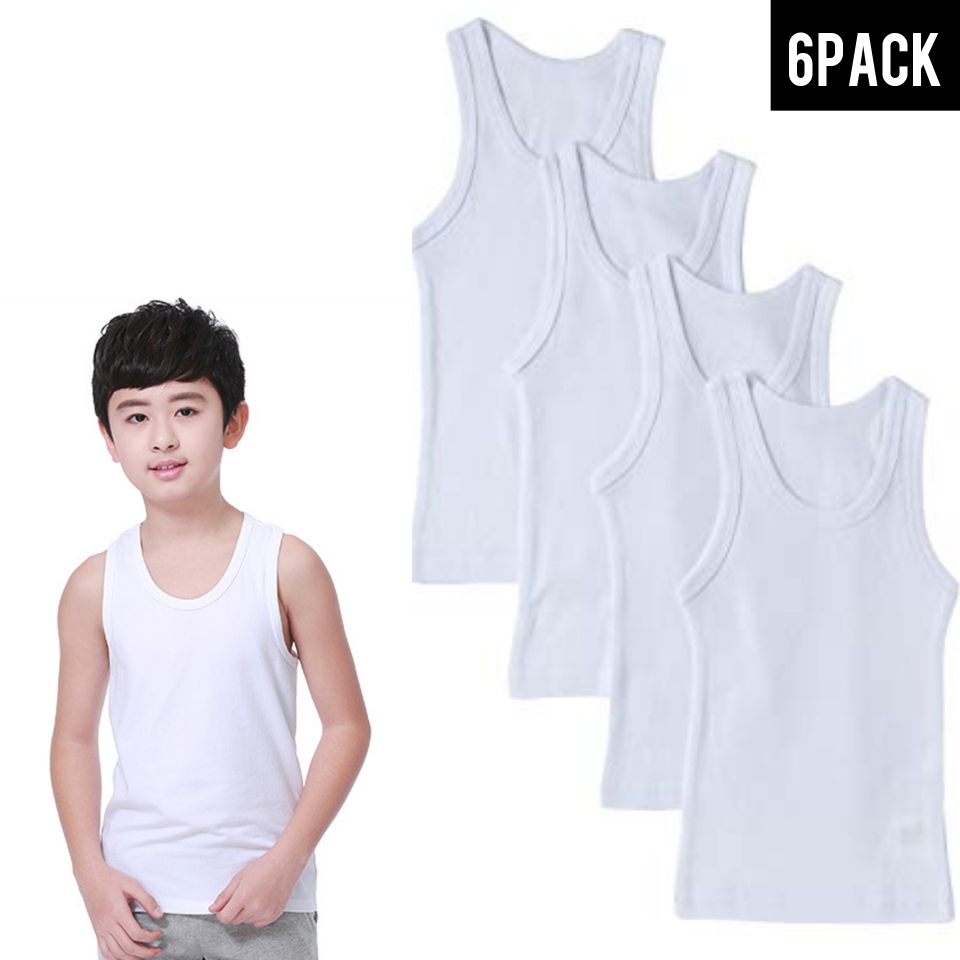 Boys vest 100% premium Egyptian Cotton short sleeve Children kids Underwear TOP 
