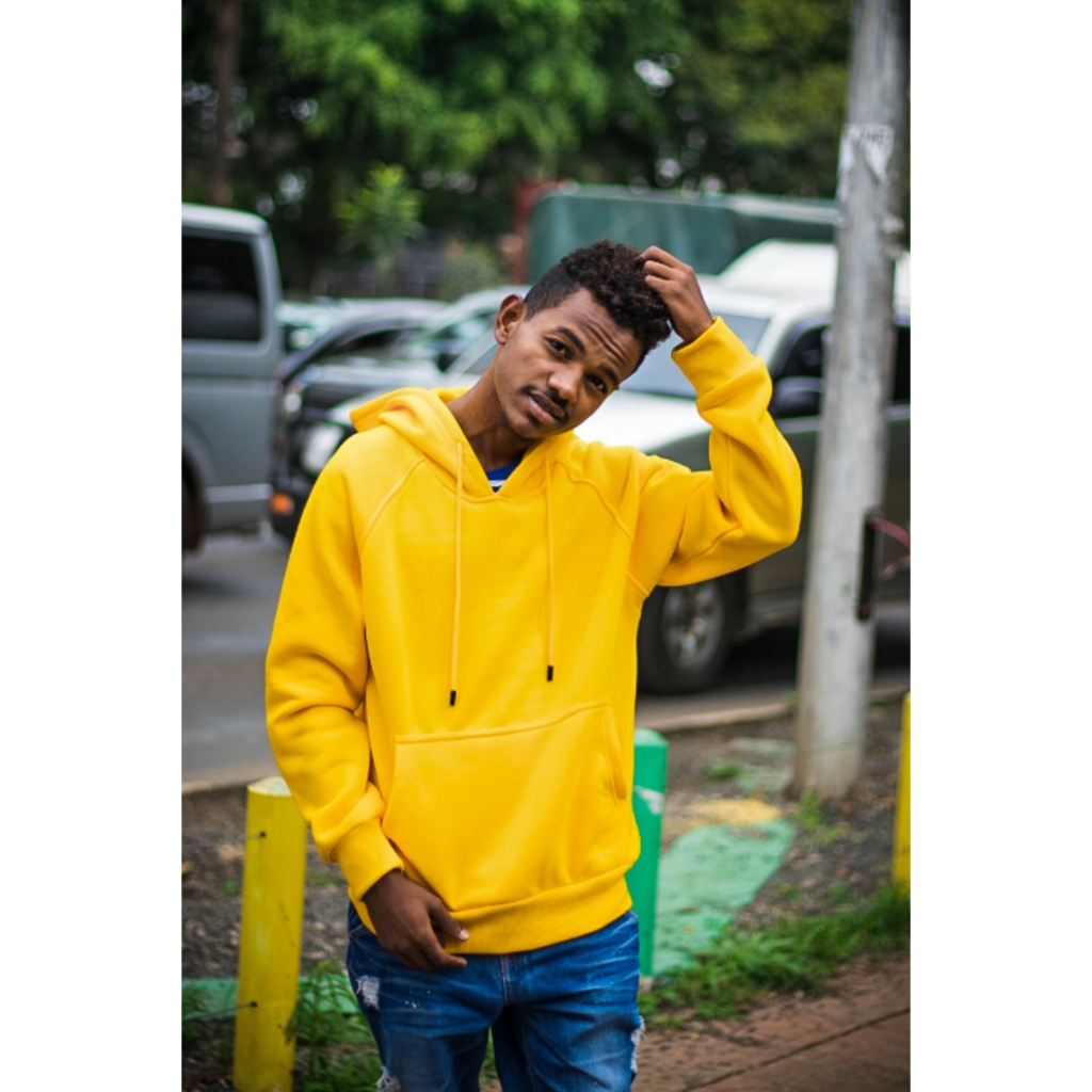 yellow plain sweatshirt