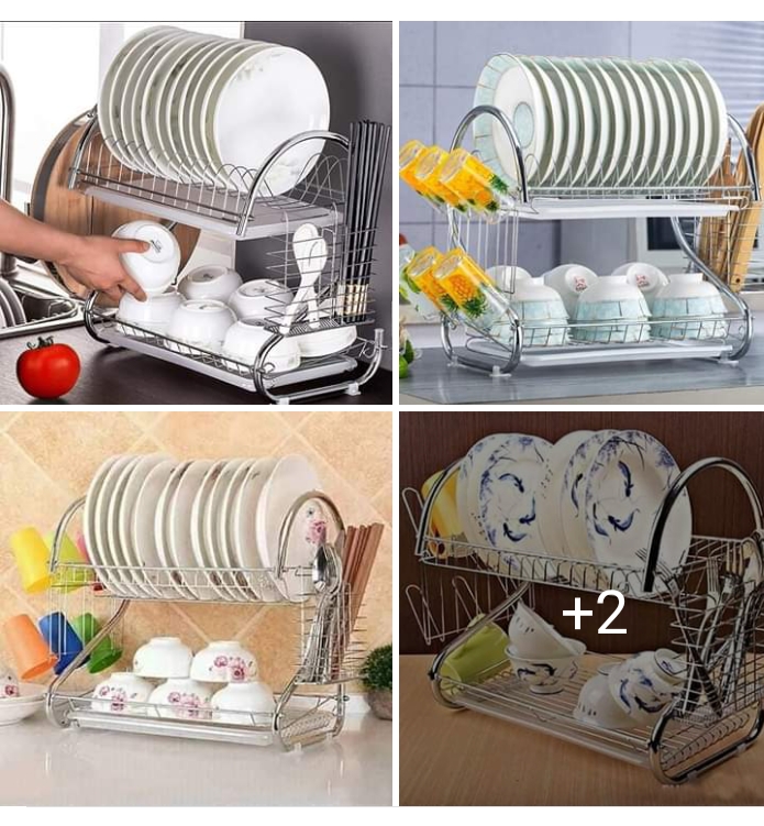 2 Layer Stainless Steel Dish Rack Drainer Sky Garden