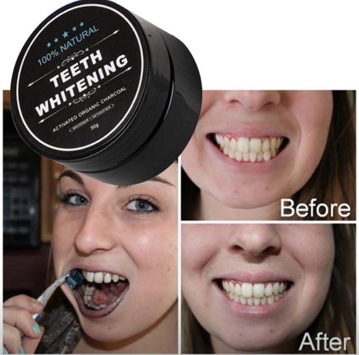 grounded activated charcoal teeth whitening powder