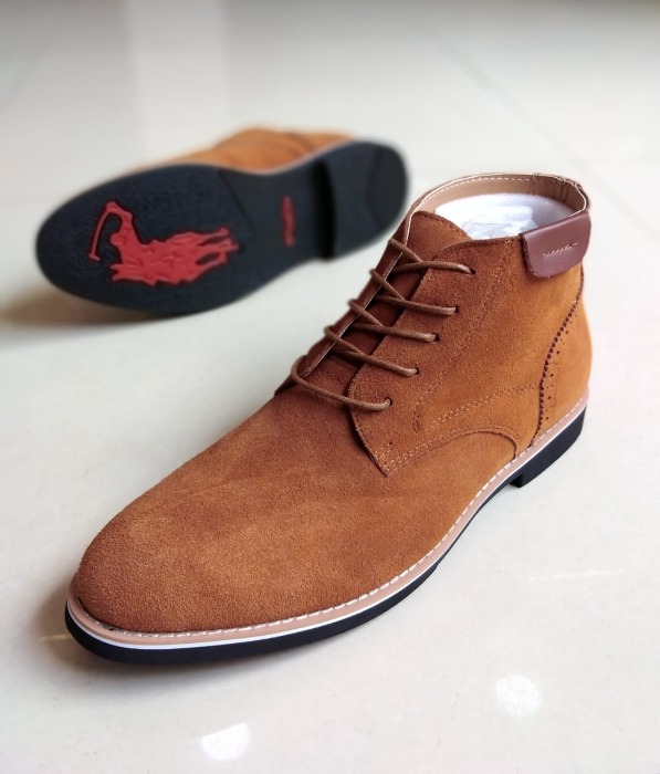 mens suede polo boots