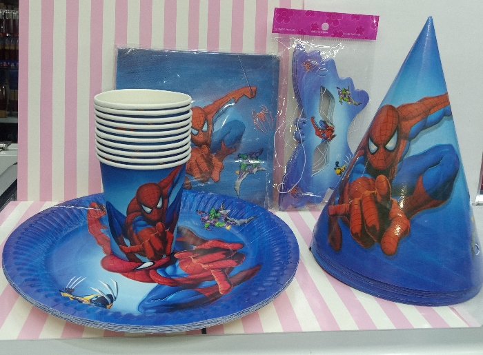 Spiderman Cartoon Theme Birthday Decorations 