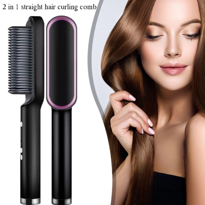 Electric hair brush 2 in 1 (straightener and curler) 