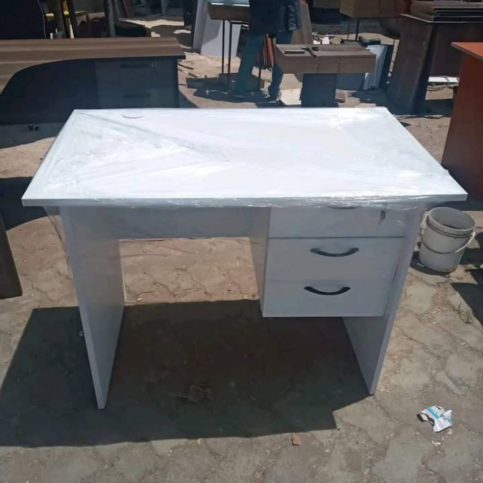 white office desk table