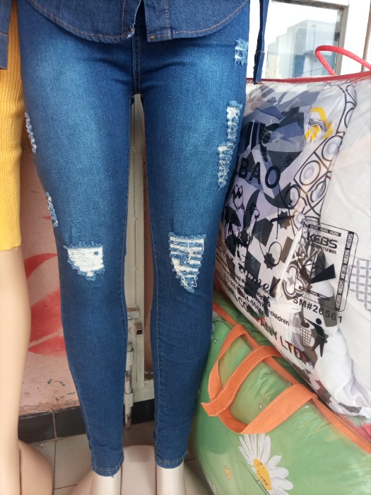 Buy Women Blue Solid Denim Parallel Trousers online  Looksgudin