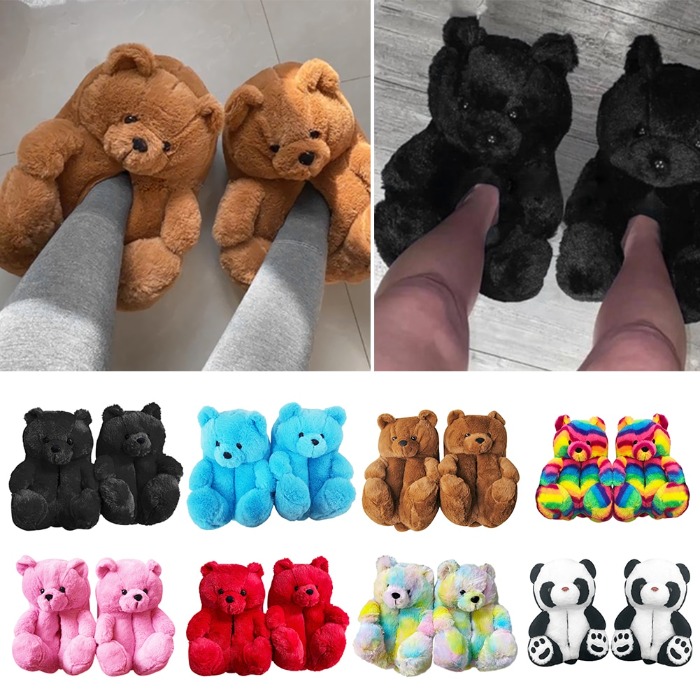 plush teddy bear slippers