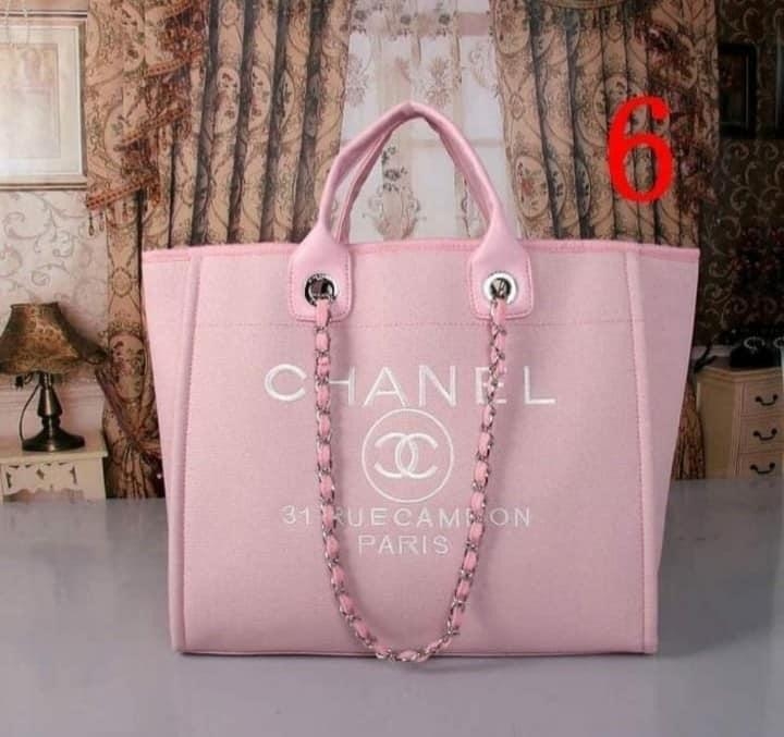 pink chanel luggage