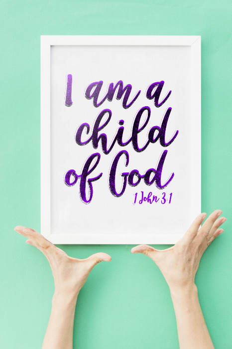 I Am Child Of God Bible Verse Wall Art Large Christian Wall Paper Sky Garden